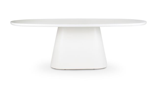 Interieurtafel Jade Organisch 220cm Met Zuilpoot - Mortex Kleur Snow