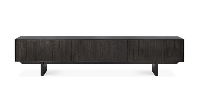 Teak Zwart Mosaic TV-meubel 242 x 45cm Ethnicraft Teak Zwart Mosaic TV-meubel 242 x 45cm Ethnicraft
