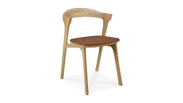 Chêne & Cognac Leather Chaise Bok 50 x 54cm Ethnicraft