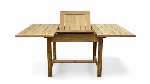 Ausziehbarer Gartentisch, rechteckig, breite Lamellen, 120 x 180 x 120 cm – Limited Edition Diamond Collection