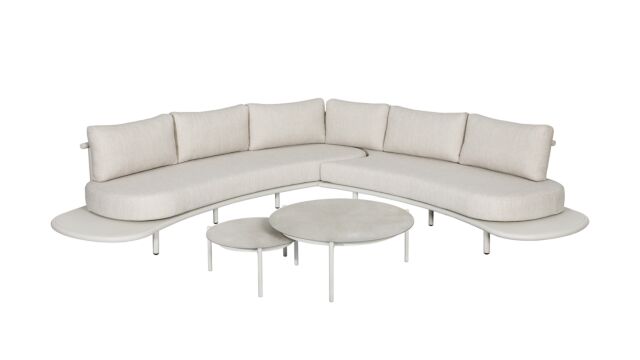 Organo Alu Corner Lounge Dune Matte + Sitz- und Rückenkissen Beige Olefin