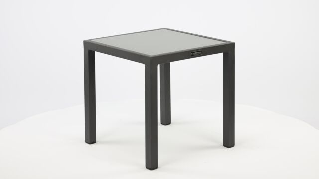 Alu Bijzettafel Nova Charcoal Mat 45 x 45 x H45cm + Glas Light Grey
