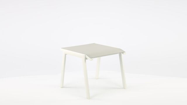 Repose-pieds Alu Tinos Inclinable Blanc Mat - Textilène Gris Clair