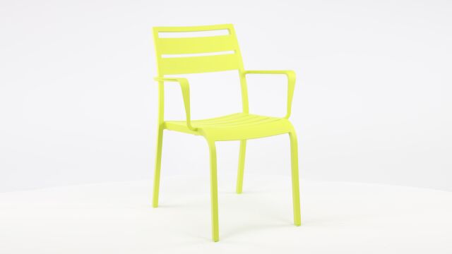 Alu Stapelstoel Nice Slat Green Mat + Armleuning 