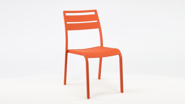 Alu Stacking Chair Nice Slat Orange Matt