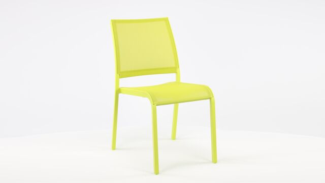 Chaise empilable Alu Nice Green Matt + Vert Textilène
