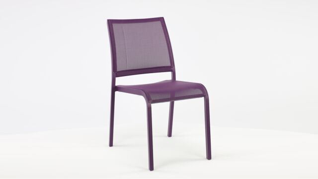 Alu Stapelstoel Nice Purple Mat + Purple Textilene 