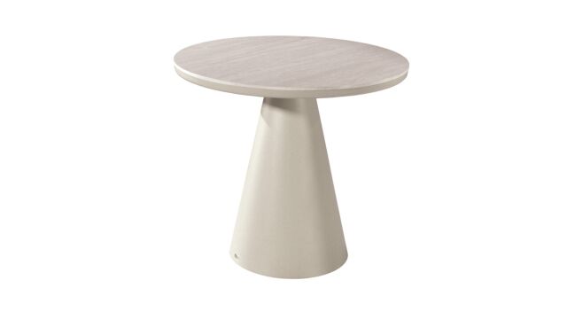 Alu Tuintafel Newcastle Dia 90cm x H75cm Alu Linnen + Romano Travertino Ceramic Top