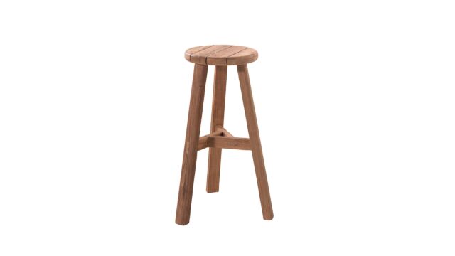 Teak Barstoel Ribero Dia 35cm x H75cm Erosi Recup Teak