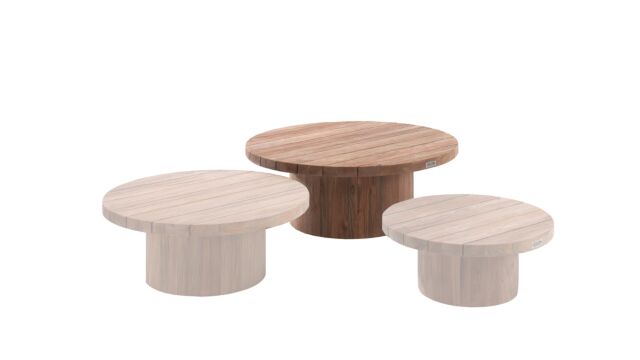 Teak-Couchtisch Noah, rund, Durchmesser 92 cm x H 34 cm, aus Teakholz