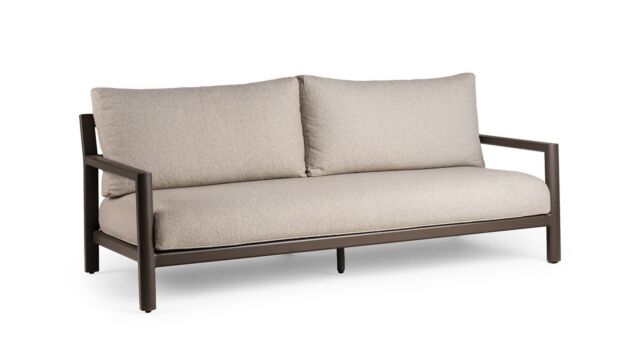 Alu Lounge Oasis 3-Zit Chocolat Frame Met Ivory White Kussens - Koord Olefin Alu Lounge Oasis 3-Zit Chocolat Frame Met Ivory White Kussens - Koord Olefin
