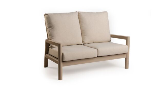 Alu Lounge Sevilla 2-Seater Champagne Frame with Navajo White Cushion