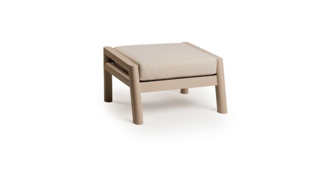 Alu Lounge Sevilla Poef Champagne Frame Met Navajo White Sneldrogend Kussen