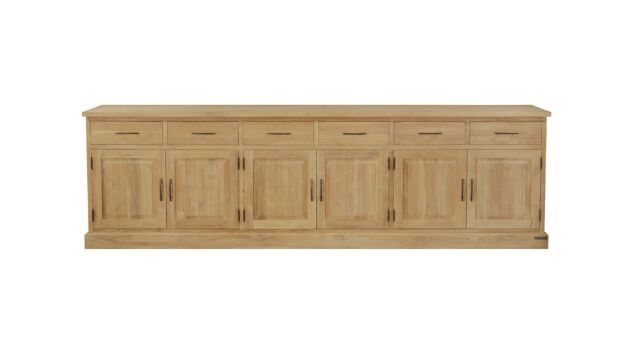 Teak Sideboard Classic 300 cm 6 Drehtüren + 6 Schubladen Classic-Line Diamond Collection
