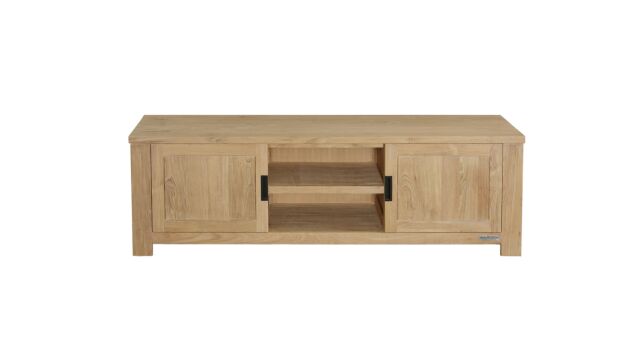 TV-Möbel Modern Schwarz 160 cm 2 Drehtüren + offene Nischen Modern-Line Diamond Collection