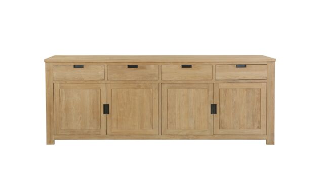 Sideboard Modern Schwarz 240 cm 4 Drehtüren + 4 Schubladen Modern-Line Diamond Collection