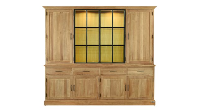 Vitrine Classic 250cm 2 portes tournantes en métal + éclairage LED Ligne Classic - Collection Diamond