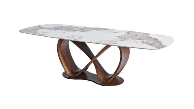 Interieurtafel Deens Ovaal Larissa 260cm - Brown Elysium Keramiek - Poot Ash Wood Brown