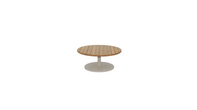 Suro Salontafel Dia 60cm Alu Frame Sand + Top Teak Naturel