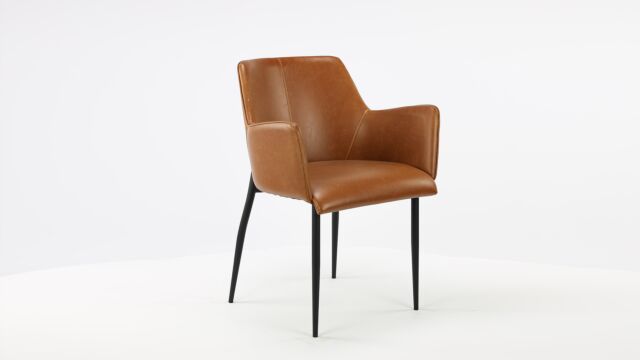 Interior chair Ethan Color Light Brown/Cognac Legs Metal Black