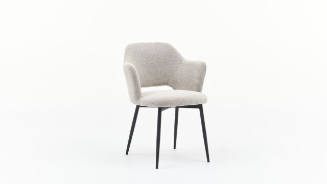 Dining room chair Elly Fabric Sneak Natural - Legs Black Metal