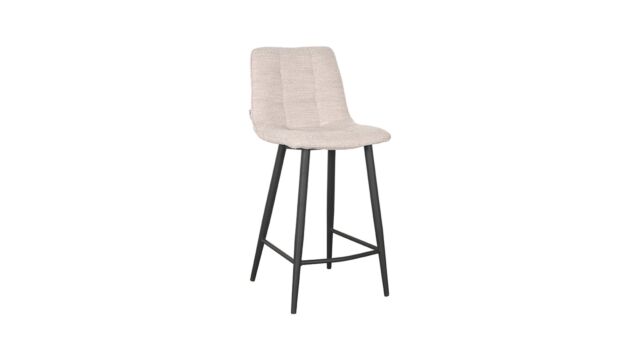 Bar stool Jelt - Natural Boucle - Black Metal Base