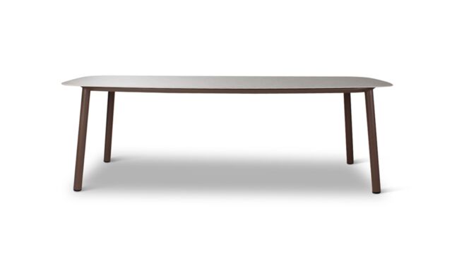 Cobana Gartentisch, Aluminiumgestell, Schokoladenbraun - Terrazzo-Sintersteinplatte, 240 cm x 100 cm