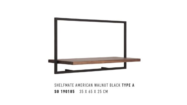 Shelfmate Type A Walnoot / Black 65cm x 25cm x H35cm   