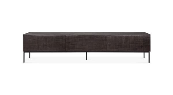 Teakholz schwarz Grooves TV Anrichte 242 x 45cm Ethnicraft