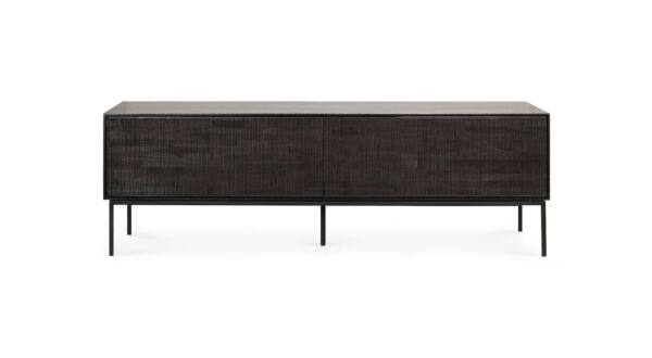 Teakholz schwarz Grooves TV Anrichte 162 x 45cm Ethnicraft