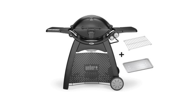 Barbecue à gaz noir Weber Q 3200 sur base avec roulettes