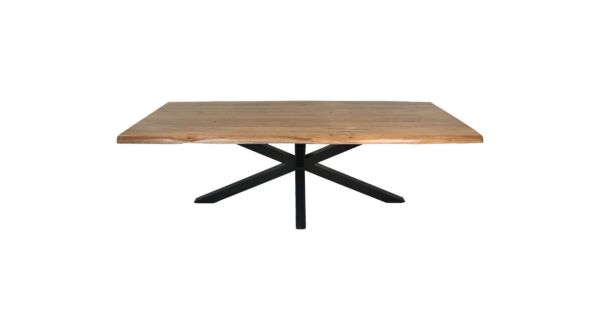 Table d’Intérieur en Acacia Soho Luxury 220cm Naturel - Piètement en métal noir