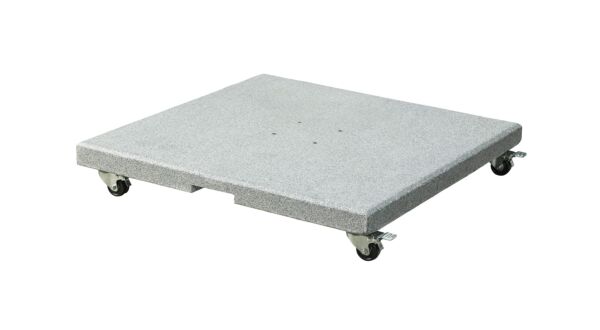 Parasol base Salerno on wheels 90KG Granite Gray Burned