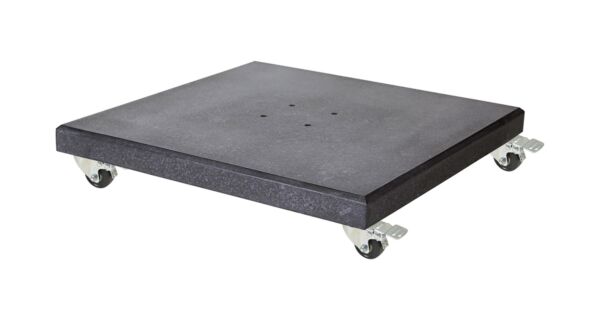 Pied de parasol Modena sur roulettes 90KG Granit Noir Poli