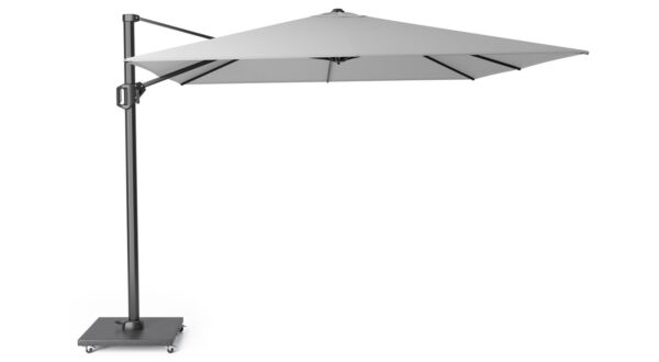 Parasol flottant Challenger T1 300cm x 300cm Mât Anthracite - Toile Gris Clair