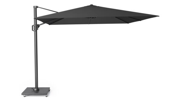 Parasol flottant Challenger T1 300cm x 300cm Mât Anthracite - Toile Noir