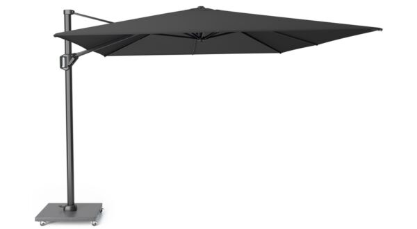 Parasol flottant Challenger T1 Premium Mât 400 x 300 cm Anthracite - Toile Noir Délavé