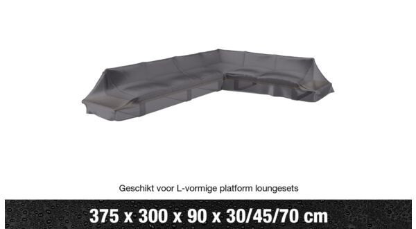 AeroCover Loungesethoes platformset L-vorm Rechts  375x300x90x30/45/70cm