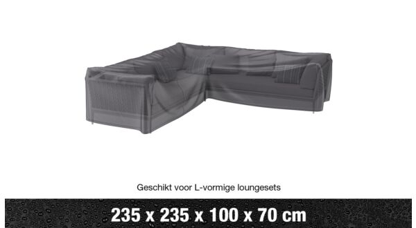 AeroCover Housse de salon Lounge Ensemble d'angle en forme de 235x235x100xH70cm