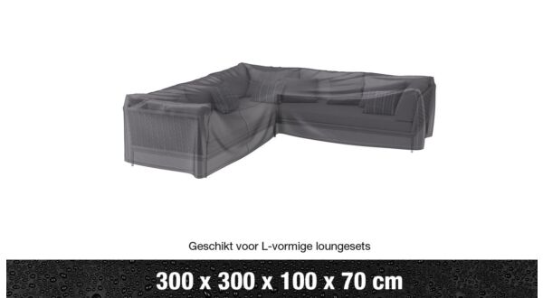 Abdeckung für Gartenset, L-Form, Anthrazit, 300 cm x 300 cm x 100 cm x H70 cm