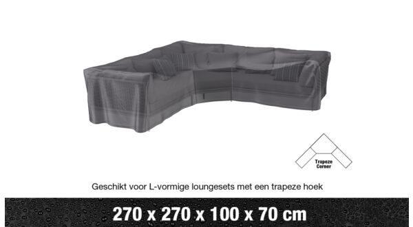 AeroCover Loungesethoes Hoekset XL trapeze hoek  270x270x100x70CM L-vorm