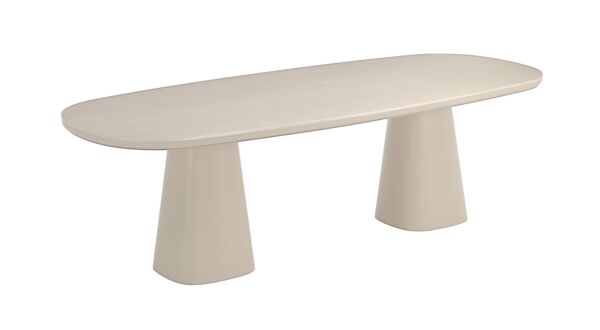 Table de jardin Alu Romero 260cm x 110cm Alu Lin + Plateau Romano Travertino Céramique