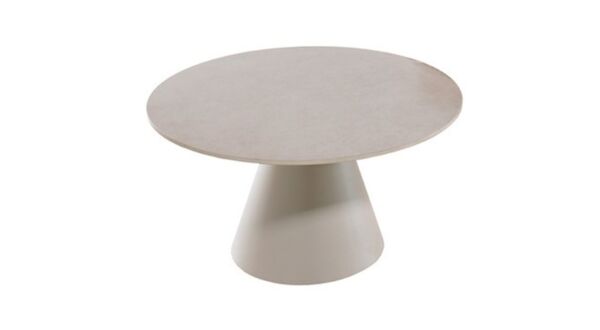 Alu Lounge Amora Coffee Table Dia 80cm - Alu Linen - Ceramic Top White