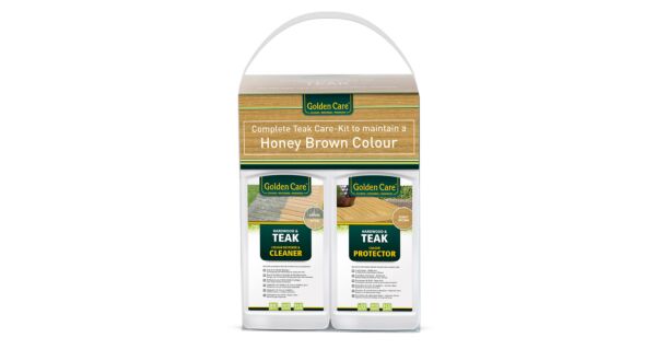 Teak Care Kit 3 in 1 Teakcleaner + Teak Color Protector, 10delige complete onderhoudsset