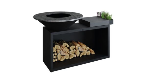 Ofyr Island Barbecue Black 100 Arbeitsplatte aus dunkelgrauer Keramik
