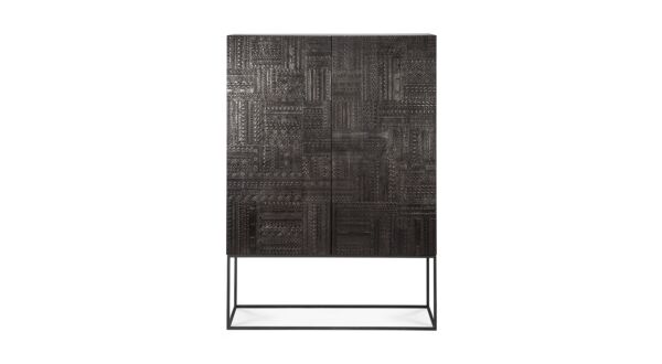 Teak black Tabwa cupboard 126 x 45cm Ethnicraft