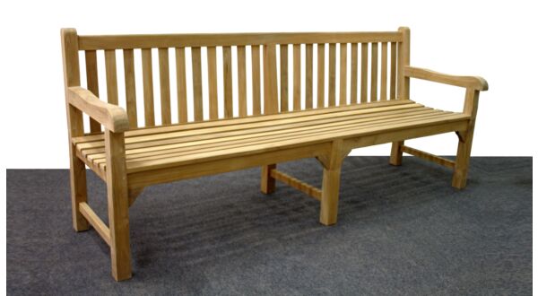 Garden Bench Straight Back 220cm P5 Park Bench 220 x 92 x 66cm - Diamond Collection