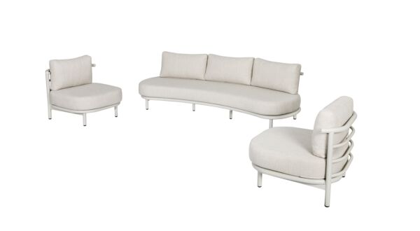 Alu Lounge Set Organo Dune Matt + Seat and Back Cushions Beige Olefin