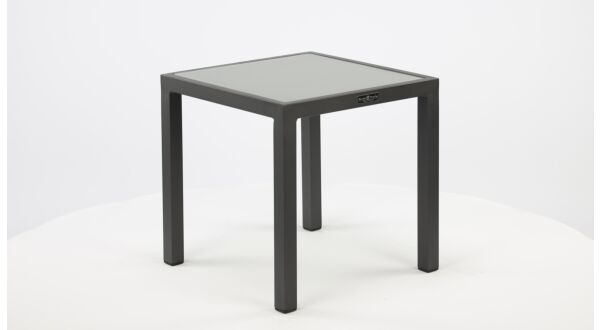 Alu Bijzettafel Nova Charcoal Mat 45 x 45 x H45cm + Glas Light Grey