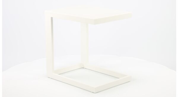 Table d'Appoint Alu Sion Blanc Mat 55 x 40 x H55cm